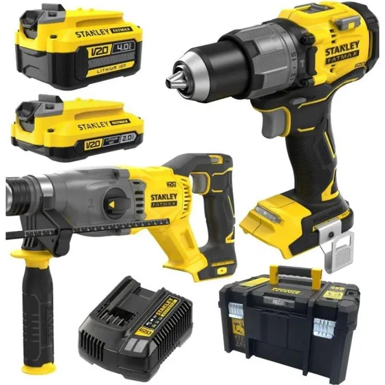 STANLEY FATMAX V20 18V Sæt: SFMCD726 + SFMCH900 med 2 batterier