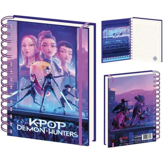 K-Pop Demon Hunters Notesbog - A5 med spiralbinding