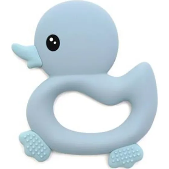 Magni bidering med and i silikone, lyseblå (6m+)