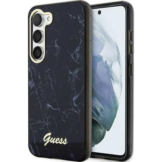 Guess GUHCS23MPCUMAK S23 + S916 Black Marble Hardcase