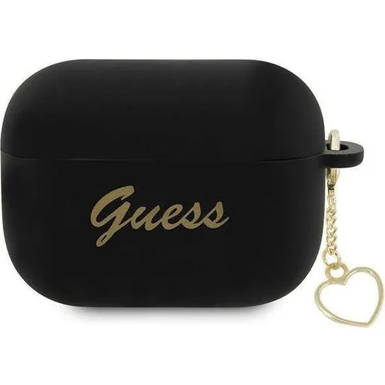 Guess GUAP2LSCHSK AirPods Pro 2 Cover Silicone Charm Heart Black