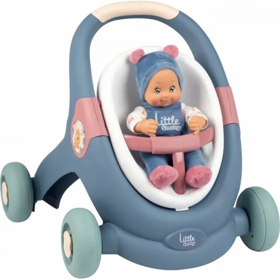 Smoby 3-i-1 Gåvogn med babydukke - 12+ måneder