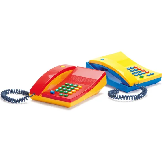 Dantoy Classic trykknap telefon L 19 cm – assorteret