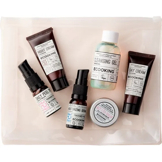 Ecooking Starterkit Skincare – Rejsestørrelse i transparent taske