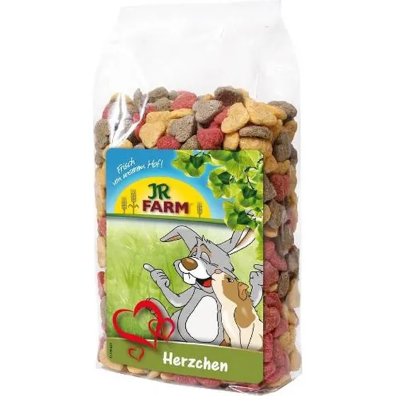 JR Farm Hjerter 200g - Sprøde snacks med lucerne og rødbede
