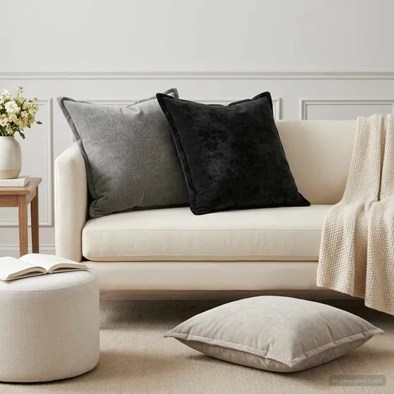 vidaXL HOUTEN Pudebetræk 2 stk. Antracit 60x60 cm Chenille