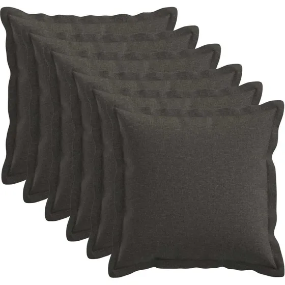 vidaXL HOUTEN Pudebetræk 6 stk. - Mørkegrå 50x50 cm Faux Linned