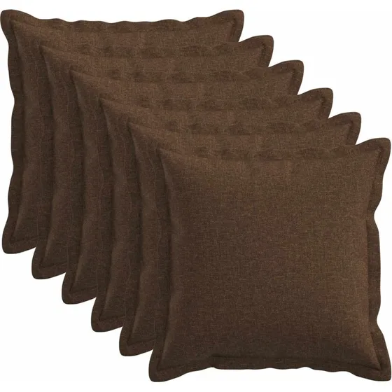 vidaXL HOUTEN Pudebetræk 6 stk. Brun 45x45 cm Faux Linned