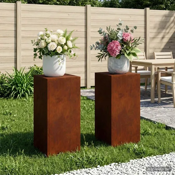 vidaXL Planteholder 2 stk. Cortenstål 30x30x60 cm Rusten