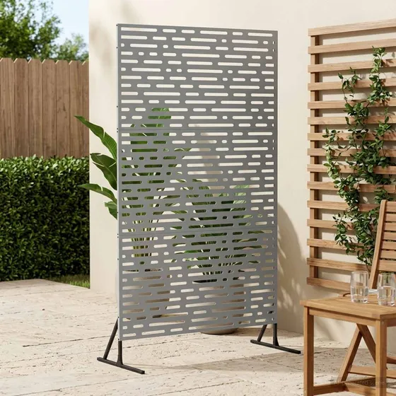 vidaXL Privatlivsskærm 100 x 50 x 180 cm Galvaniseret stål Sølv