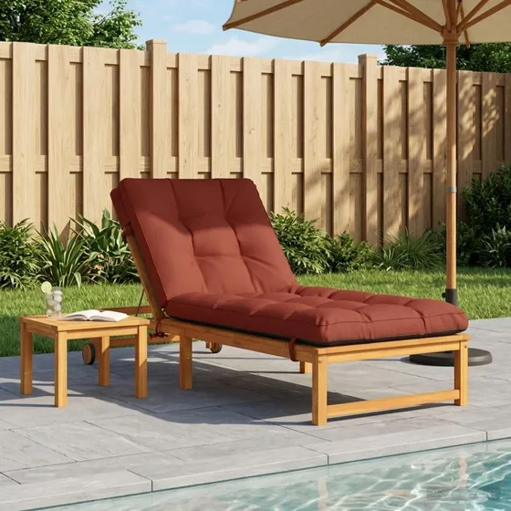 vidaXL Solsengspude VIANEN Rød 200 x 70 x 8 cm