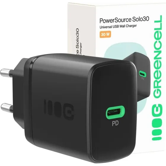 Green Cell PowerSource Solo30 30W USB-C Adapter - Pantersort