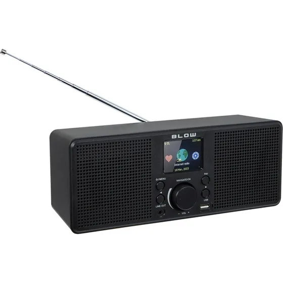 Blow RI2 Internetradio - Sort med DAB+, FM og Bluetooth
