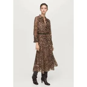Mango Stefi skjortekjole - brun