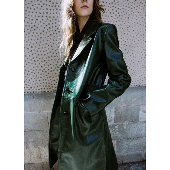 Mango Shelby kort frakke - grøn