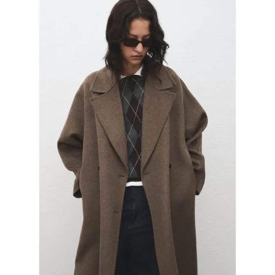 Mango Classic Coat - mediumbrun