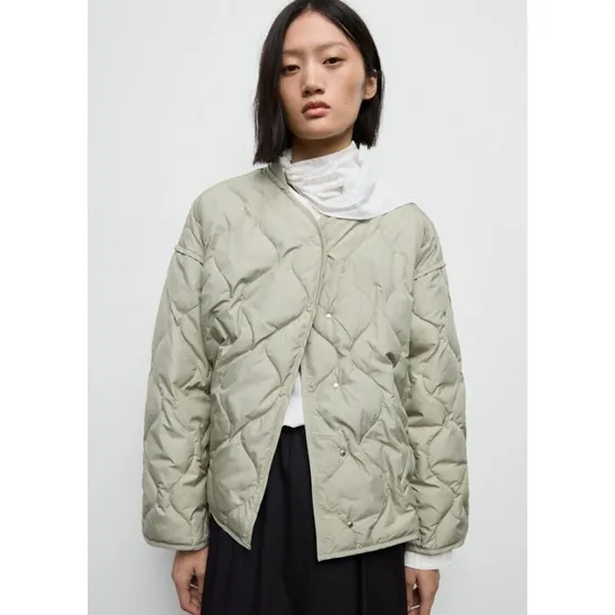 Mango Oversize Quiltet Dunjakke Anorak – Light Green