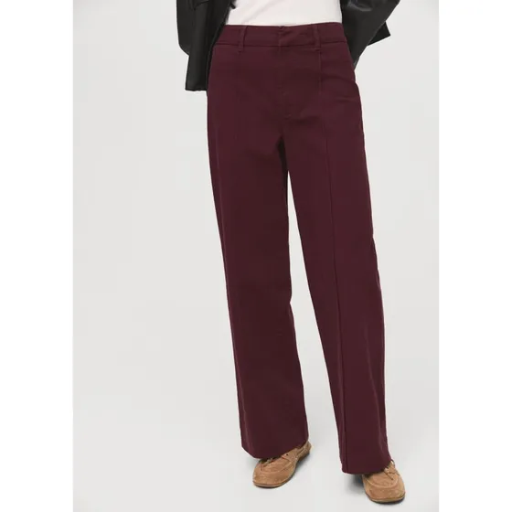 Mango Straight Leg Jeans - bordeaux
