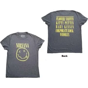 Nirvana T-shirt - Gul glad ansigt blomst sniffer
