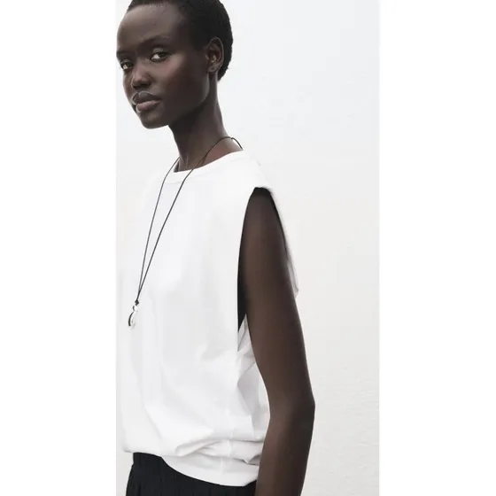 Uden mærke kortærmet bomulds T-shirt, rund hals, regular fit