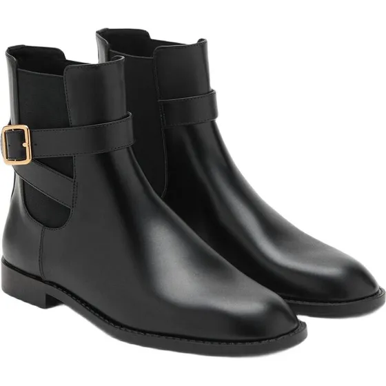 Mango Chelsea-ankelstøvler med elastikpanel, sort