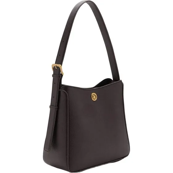 Mango Medium bucket-taske brun med metaldetalje