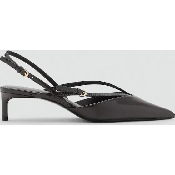 Mango Kitten-heeled strappy shoes, mørkegrå (5 cm)