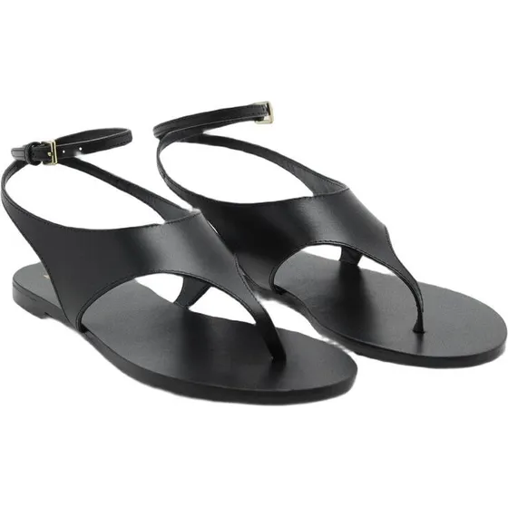 Lædersandaler med stropper og spænde