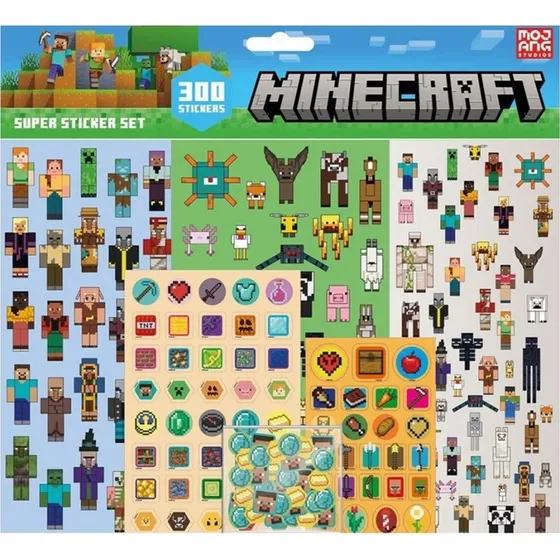 Minecraft Characters Stickers - Pakke med 300 stk.