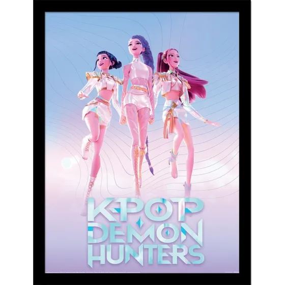 K-Pop Demon Hunters Trio Indrammet Poster - Officielt Licenseret
