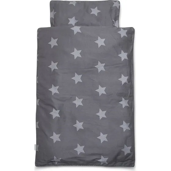 BabyTrold Juniorlinned Star 100x140 cm, grå