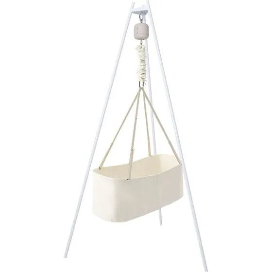 Membantu Premium Babyvugge med LeeLo02 vuggemotor og stativ - Natur