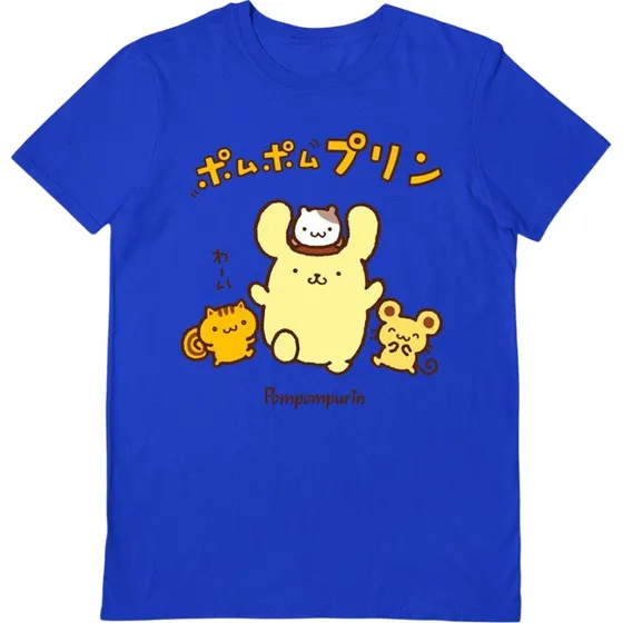Sanrio Unisex Pompompurin 4 Friends T-shirt