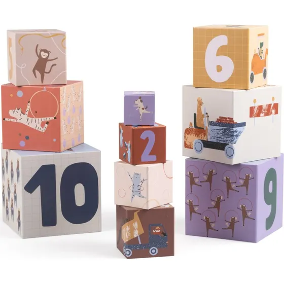 Sebra stabelkasser Toes/Builders, 10 stk. (Multi)