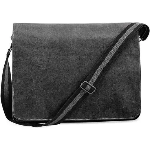 Quadra Vintage Messenger taske i vasket lærred