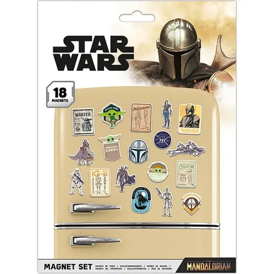 Star Wars Mandalorian Køleskabsmagnet (Pakke med 18 stk.)