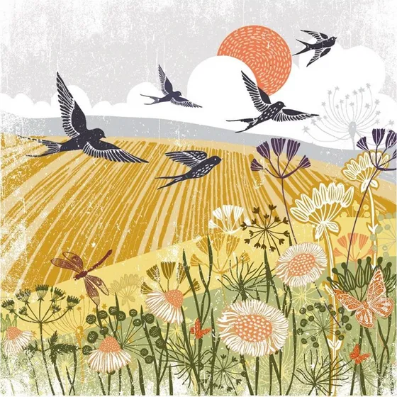 Summer Thornton Woodland Nature Swallows Print