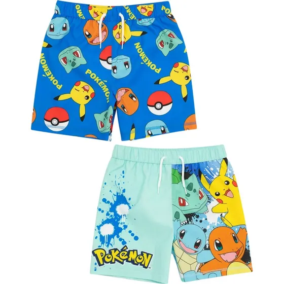 Pokemon Badeshorts til drenge (2-pak) med Pikachu & venner