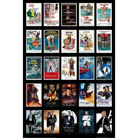 James Bond 25 Films Plakat - Officielt Licenseret