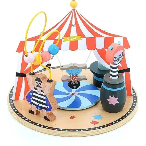 Vilac Cirkus aktivitetslegetøj i træ, 26 cm – multifarvet
