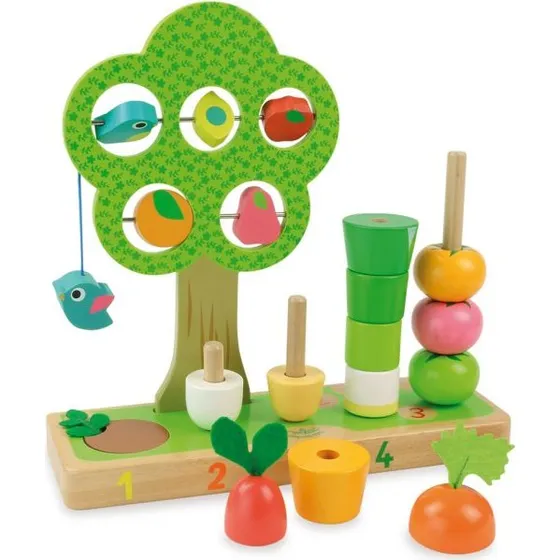 Vilac Lær at Tælle - Grøntsager (træ)