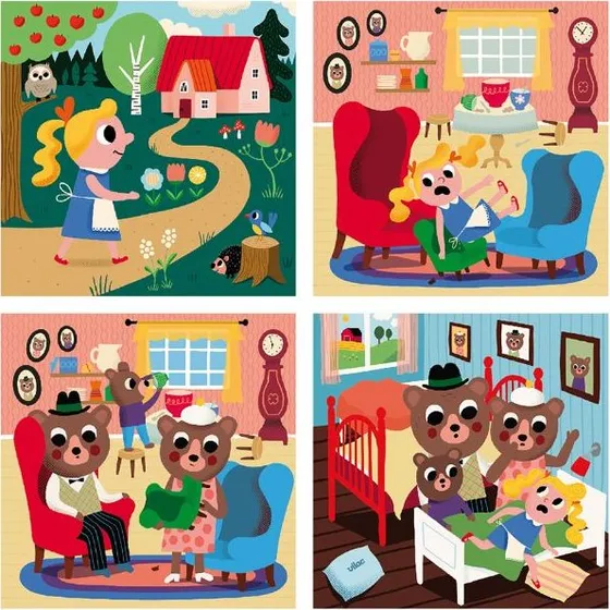 Vilac Puslespil i træ 4x9 brikker, Guldlok