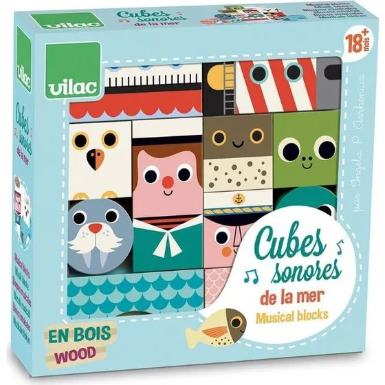 Vilac Træklodser med lyd – Havet, 11 stk