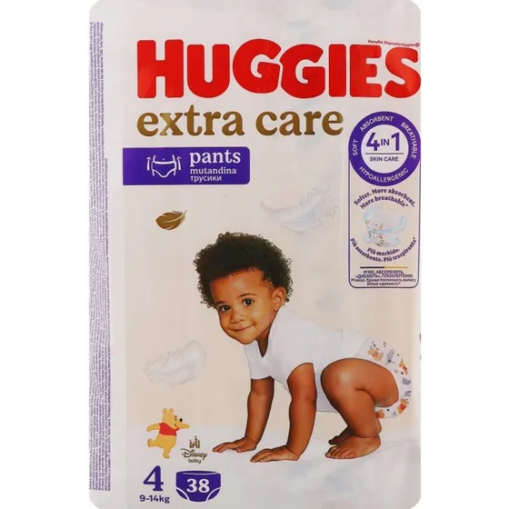 Huggies Extra Care Pull-Up bleer str. 4 (9-14 kg) - 38 stk.