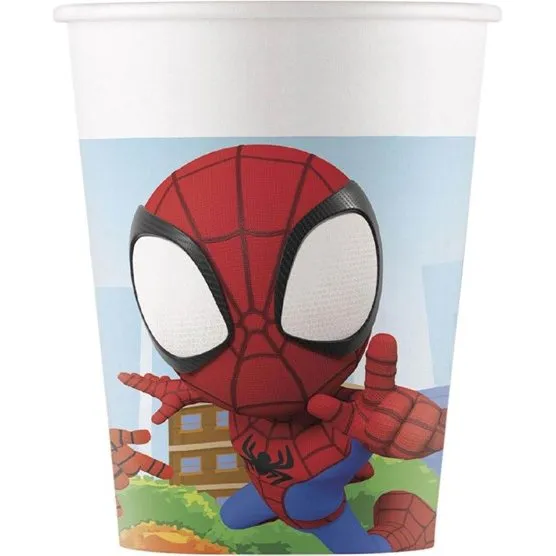 Globos Spidey og hans fantastiske venner papirbægre, 8 stk.