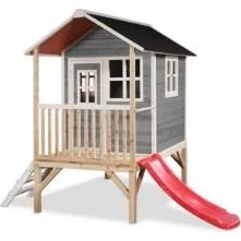 EXIT Loft 300 legehus i træ, grå