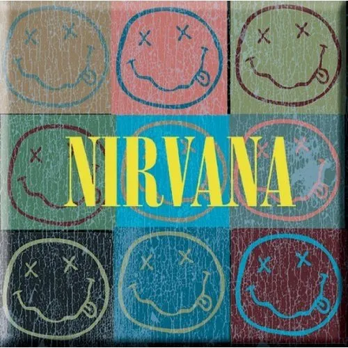 Nirvana Fridge Magnet: Smiley Blocks (75x75mm)
