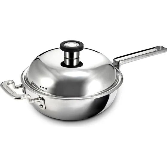 Robert Welch 316 Series Wok med låg, 22 cm i rustfrit stål