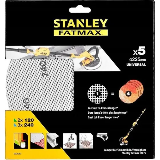 Stanley Slibearksæt 225mm Mesh Disc - 5 stk. STA39297P