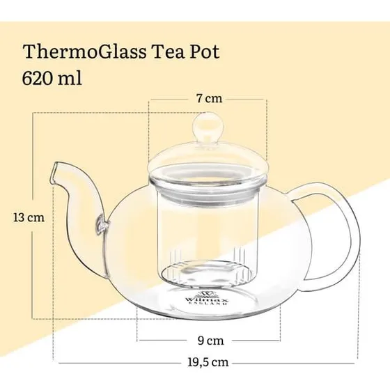 Wilmax Te- og urteinfuser 620 ml i termoglas